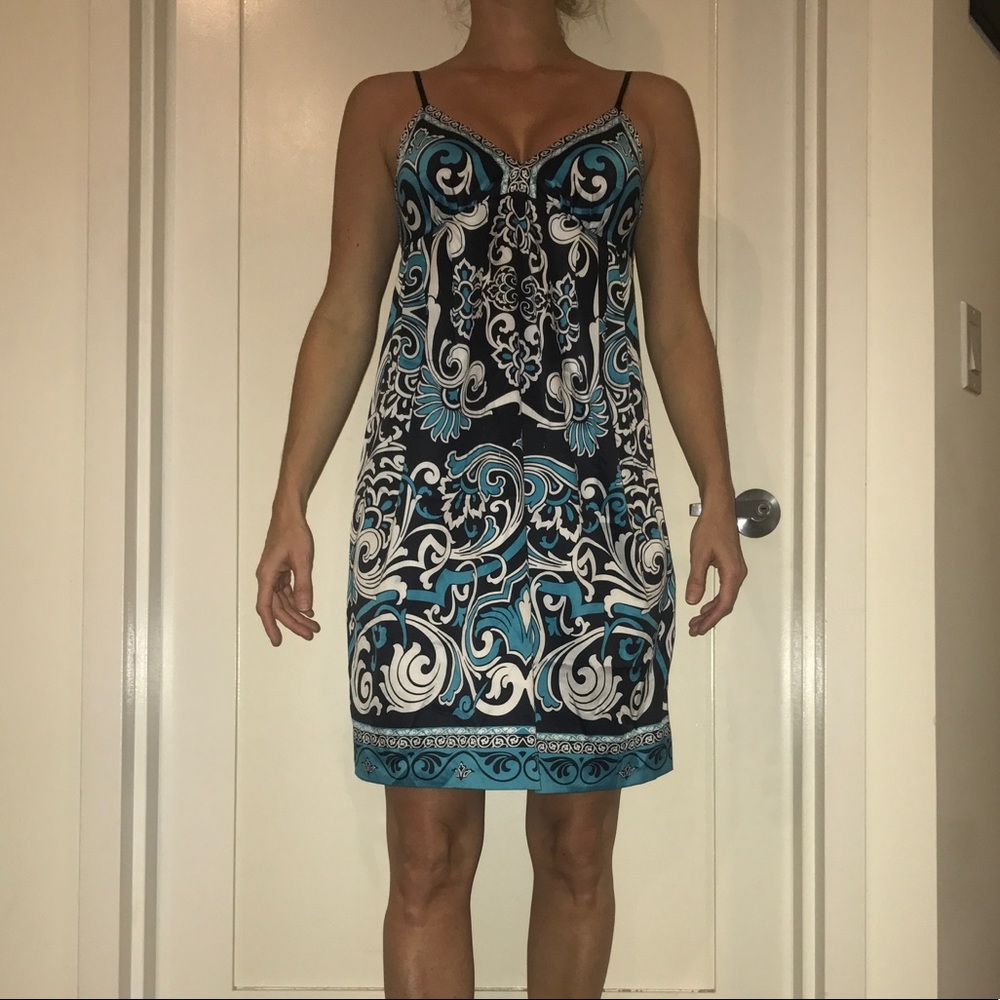 I.C.E BLUE HANDKERCHIEF PAISLEY PATTERN DRESS
